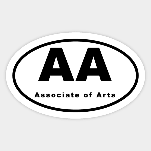 AA (Associate of Arts) Oval Sticker by kinetic-passion